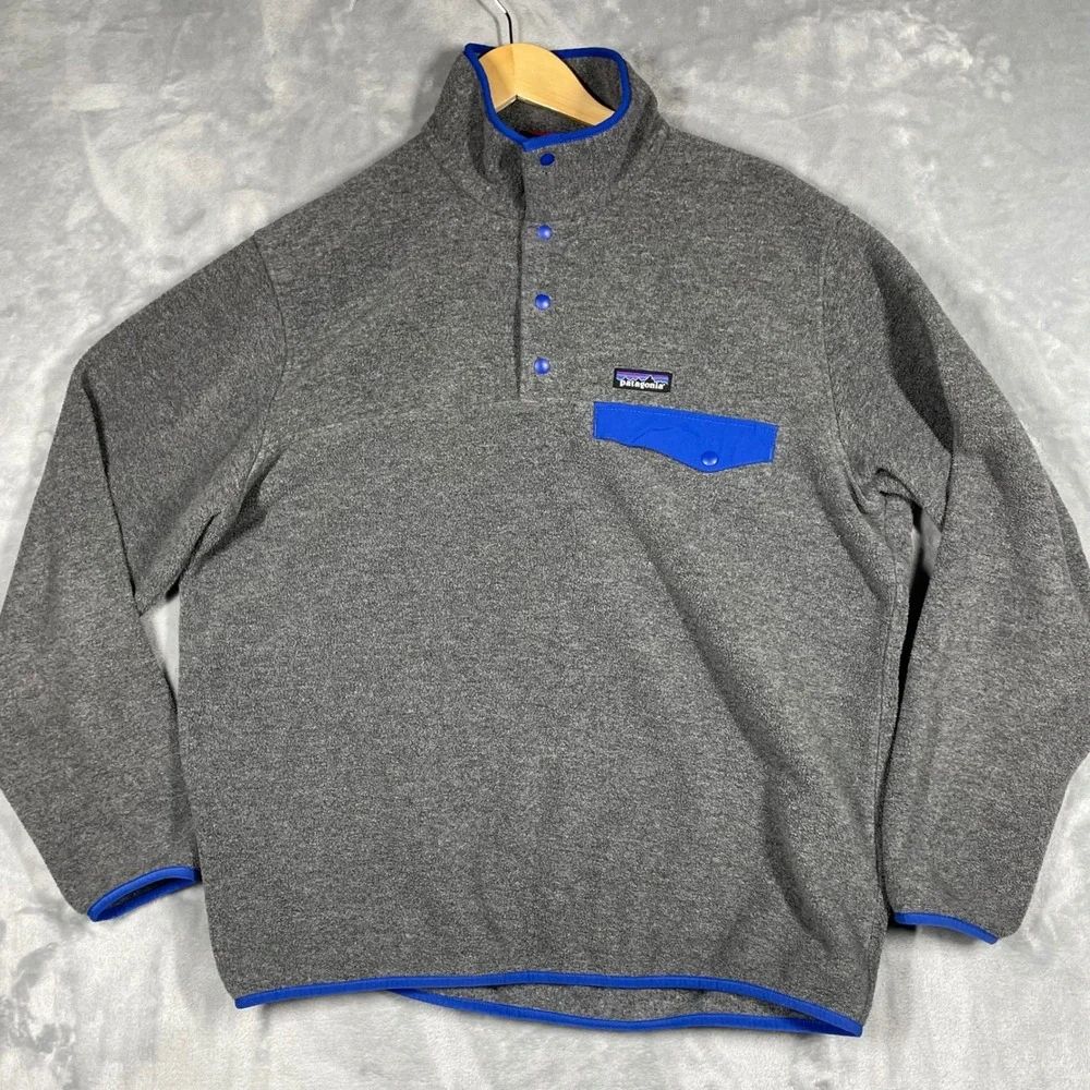 Patagonia Synchilla Lightweight Snap-T Pullover Grey Blue 25551 Mens Large